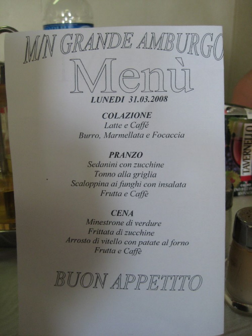 Menu italiano